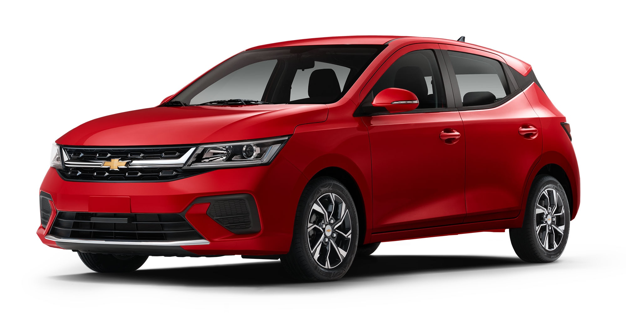 Nuevo compacto 4 puertas Chevrolet Aveo Hatchback 2026 en color rojo